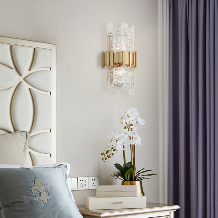 Luxury crystal iron LED wall lamp