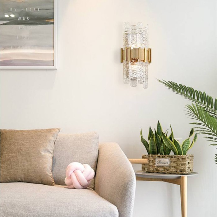 Luxury crystal iron LED wall lamp