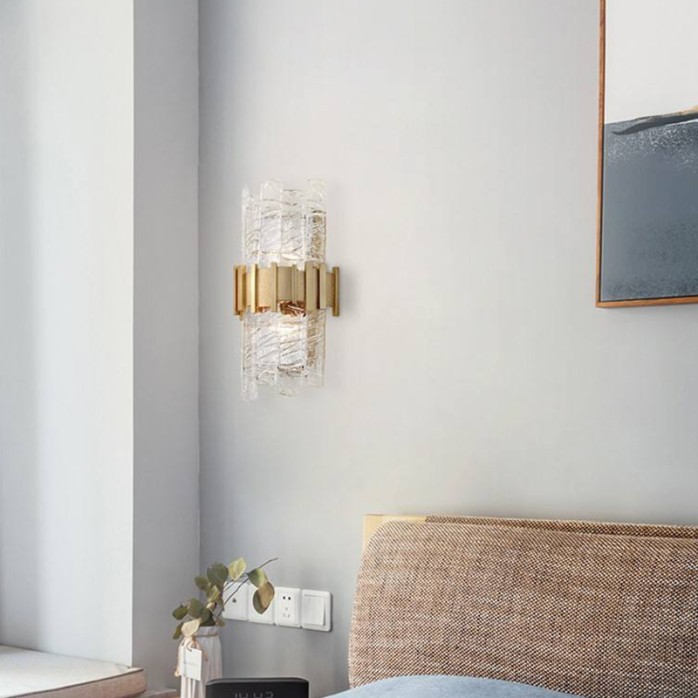 Luxury crystal iron LED wall lamp