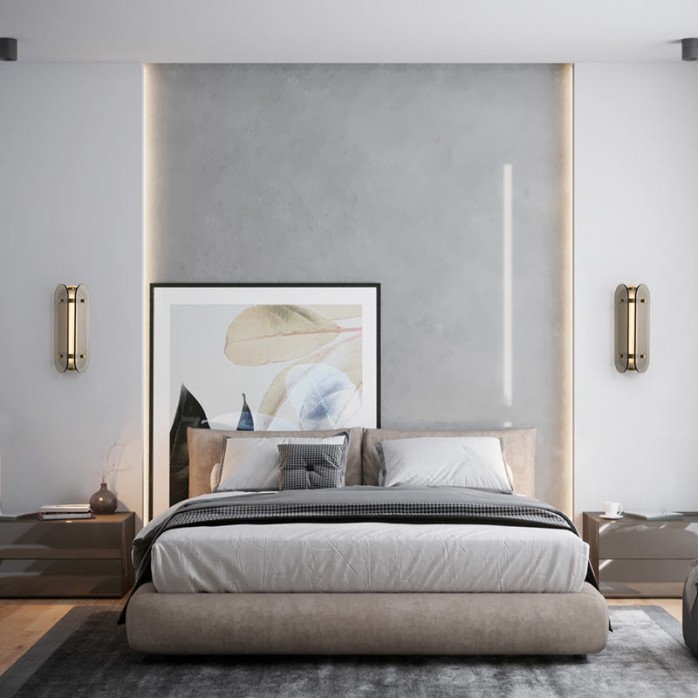 High-end simple metal glass LED wall lamp