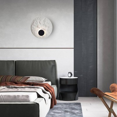Minimalist resin disc LED wall lamp