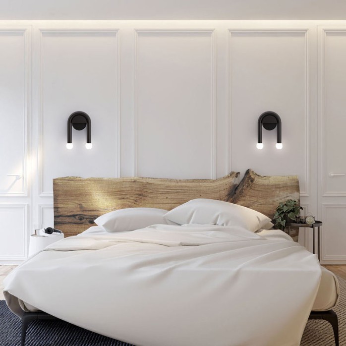 Black elegant iron decorative LED wall lamp
