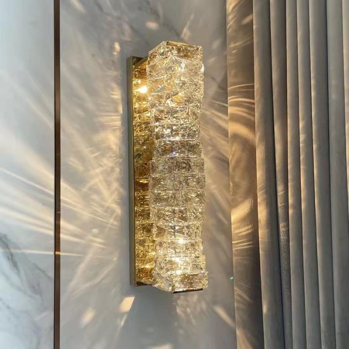 Luxury crystal lampshade LED wall lamp