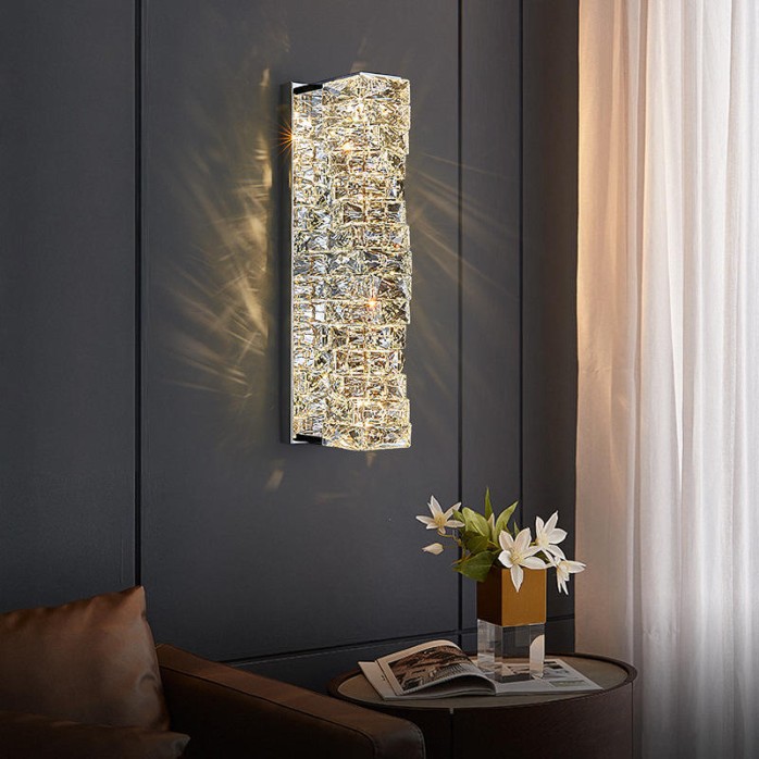 Luxury crystal lampshade LED wall lamp