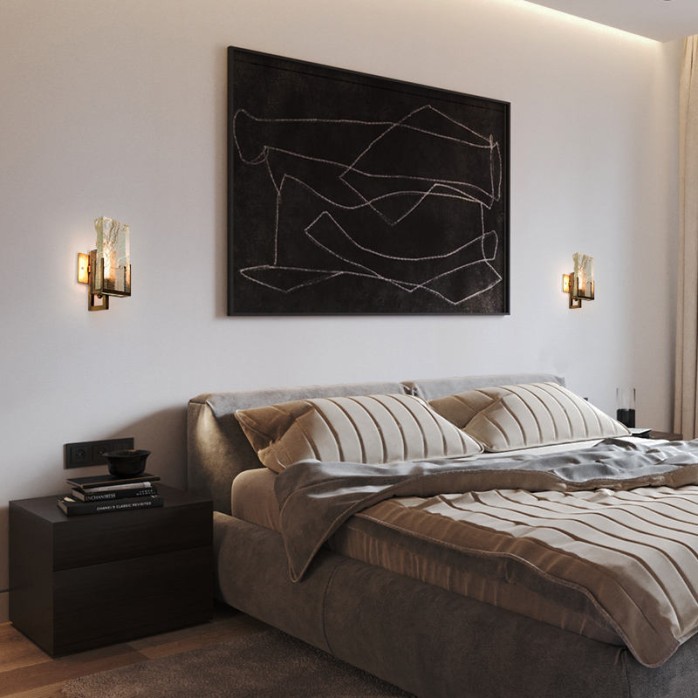 Luxury Ice crystal wrought iron LED wall lamp