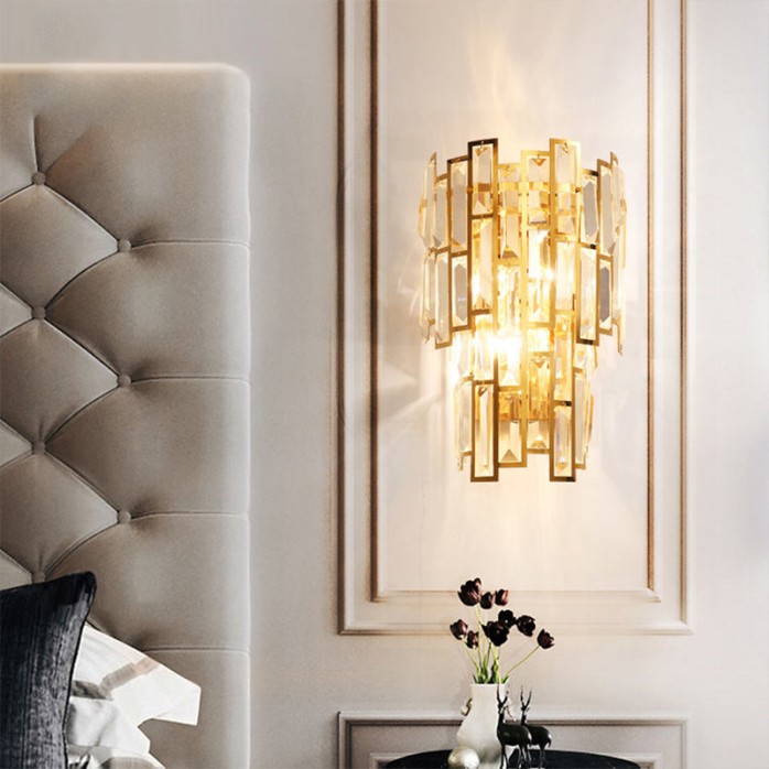 Luxury fancy crystal decoration LED wall lamp