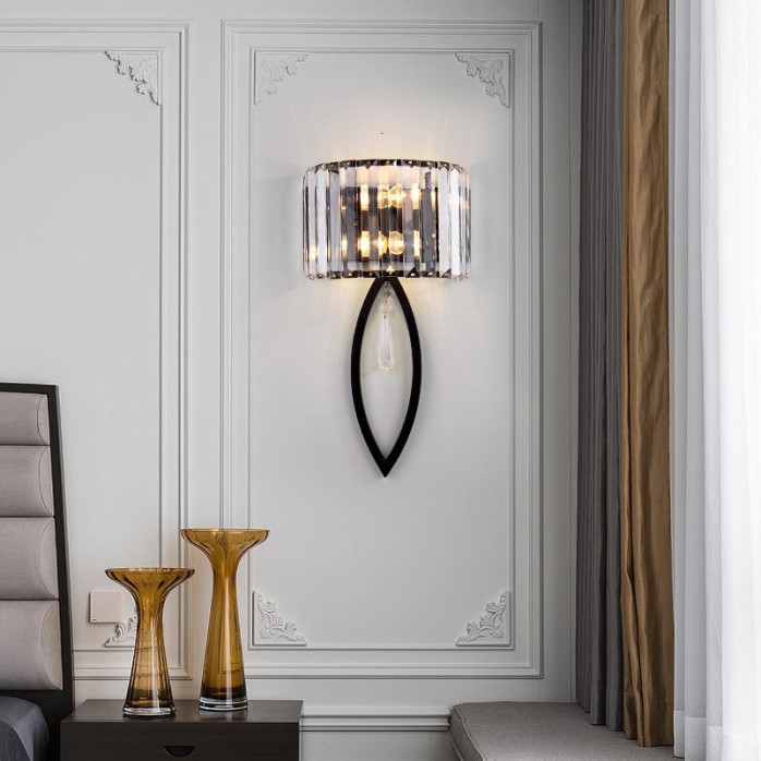 Modern crystal decorative LED wall lamp