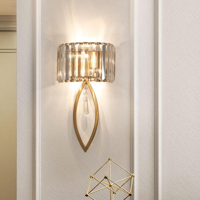 Modern crystal decorative LED wall lamp