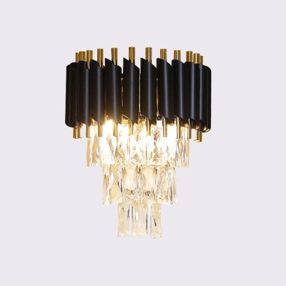 Layered crystal lampshade decoration LED wall lamp