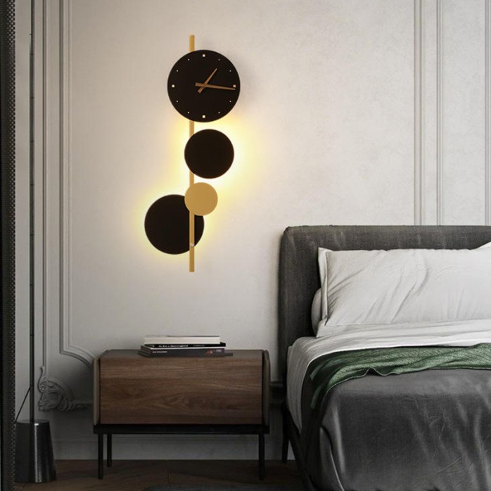 New indoor round clock LED wall lamp