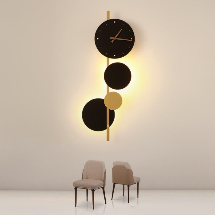 New indoor round clock LED wall lamp