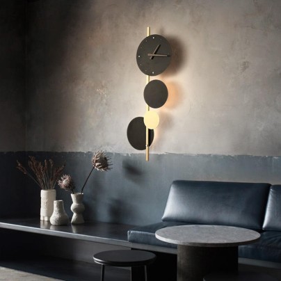 New indoor round clock LED wall lamp