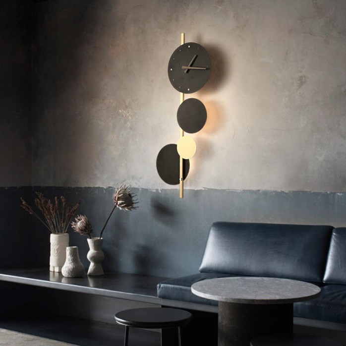 New indoor round clock LED wall lamp