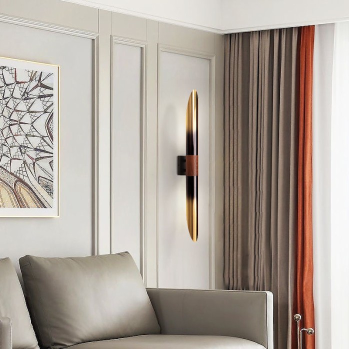 Wrought iron lampshade decoration LED wall lamp