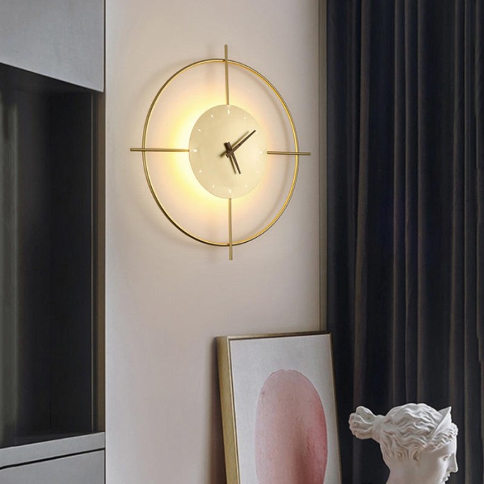Round clock decorative LED wall lamp