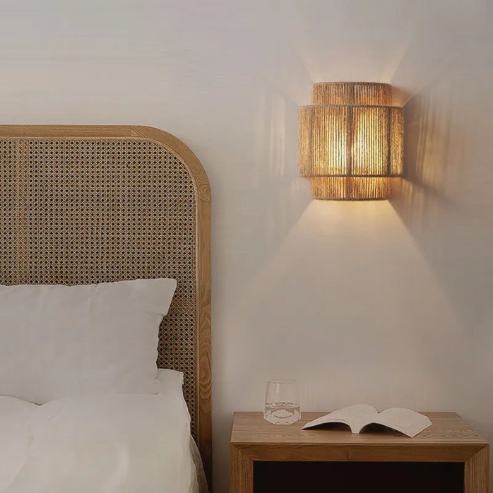 Creative home decoration hemp rope LED wall lamp
