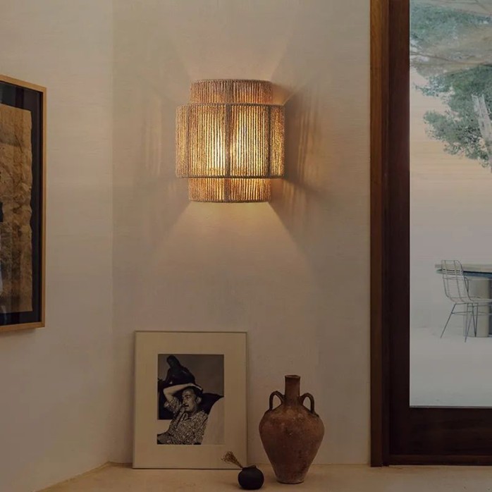 Creative home decoration hemp rope LED wall lamp