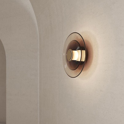 Simple round decorative glass LED wall lamp