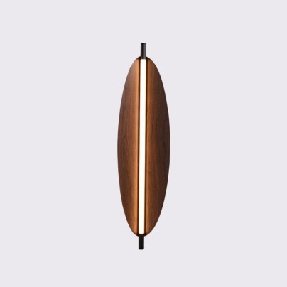 Personalized wooden retro leaf LED wall lamp